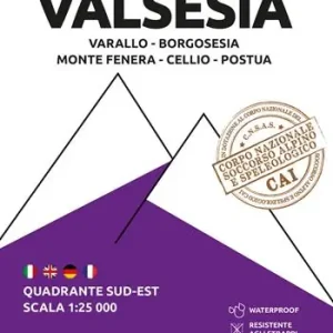 Nuova Collezione 102 Valsesia. Quadrante sud-est. Varallo, Borgosesia, Monte Fenera, Cellio, Postua 1 25.000. Ediz. multilingue