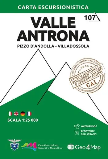 107 Valle Antrona. Pizzo d‘Andolla, Villadossola. Carta escursionistica 1 25.000 A Buon Prezzo