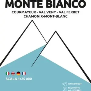 205 Monte Bianco Courmayeur, Val Veny, Val Ferret, Chamonix-Mont-Blanc. Carta escursionistica 1 25.000 Subito Disponibile