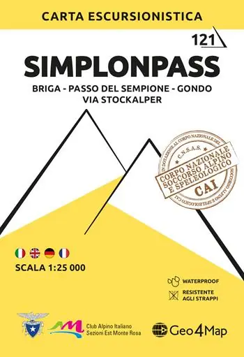Ultima Occasione 121. Simplonpass Briga – Passo Del Sempione – Gondo – Via Stockalper. Carta escursionistica 1 25.000