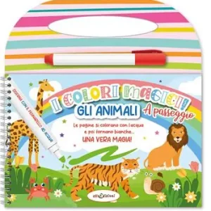 Popolare Gli animali. Colori magici a passeggio. Ediz. illustrata. Con pennarello ad acqua