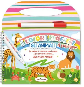 Popolare Gli animali. Colori magici a passeggio. Ediz. illustrata. Con pennarello ad acqua