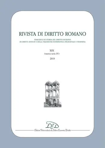 Rivista di diritto romano. Nuova serie (2019). Vol. 19 Reso Gratuito