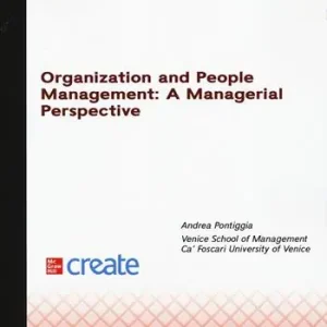 Organization and people management a managerial perspective Ultima Occasione